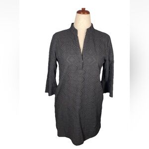 Marella Sport Lester Shift Dress Eyelet Cotton 3/4 Sleeve Lined Pockets Size 8